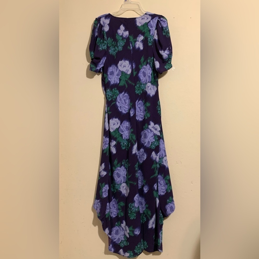 A New Day Floral Spring Purple Dress size XL puffed sleeves - Picture 9 of 11